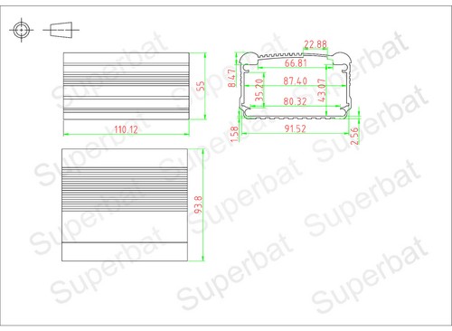 Aluminum Project Box Case Electronic Aluminum Enclosure DIY 55x95x110mm (HxWxL) - Picture 5 of 5