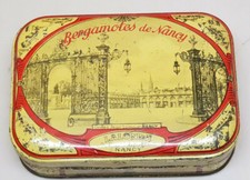 Vintage Empty Metal Box Bergamotes De Nancy Lalonde Grille Jean Lamour