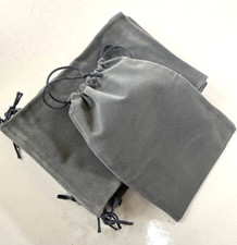 Velvet Drawstring Bags 5x7.87 Inch Gift Bags Jewelry Pouches dark gray 10Pcs