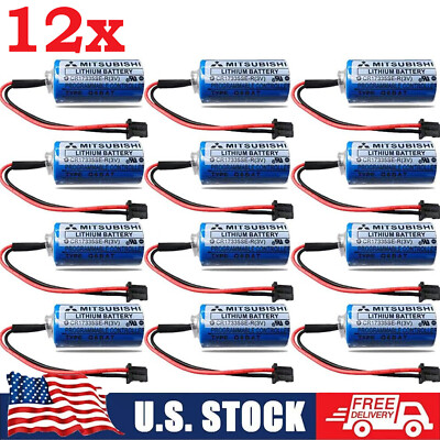 12Pcs 3V CR17335SE-R Q6BAT PLC Li-ion Battery For Mitsubishi Q25PRHCPU Q170HBAT