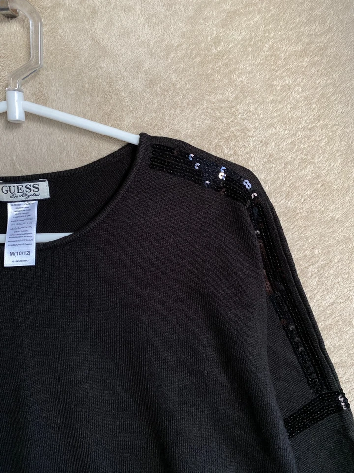 Jersey Jersey GUESS Informal Tejido Talla M Niñas Niños Negro Manga Corta Foto 4 de 4