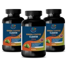 Pure Green Coffee Extract Cleanse Clean & Detoxify Your Body (3 Bottles)