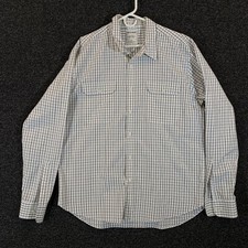 Driza-Bone Drizabone Shirt Mens 2XL White Black Plaid Long Sleeve Button Up