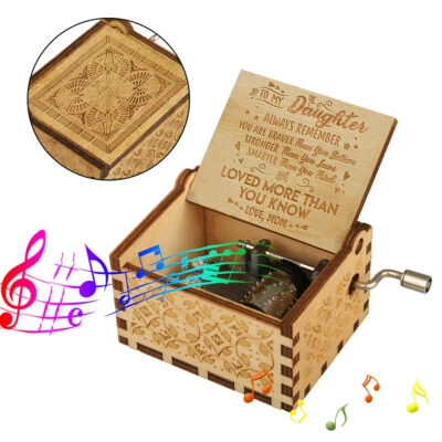 MARKENLOS Handarbeit Spieluhr Holz Musikbox Musikuhr "You Are My Sunshine" Spieldose