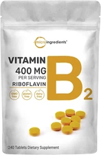 Micro Ingredients Riboflavin Vitamin B2 400mg, 240 Tablets, Essential Vitamin B