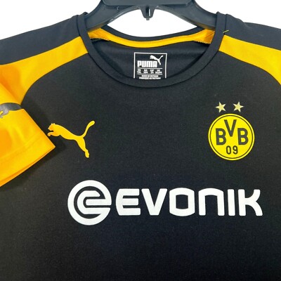 Puma Borussia Dortmund BVB Evonik Soccer Jersey  Black & Yellow Dry Cell YXL
