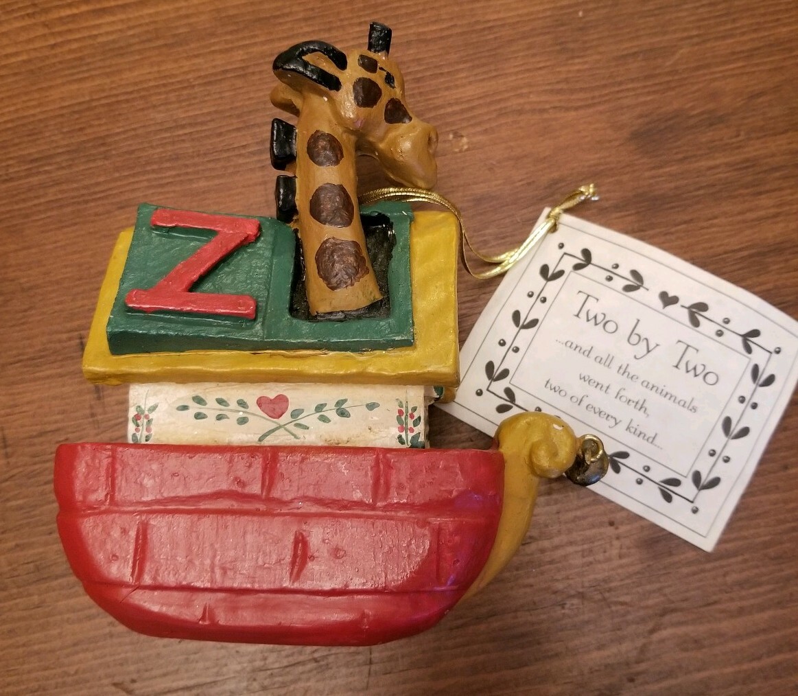 House of Hatten Noah's Ark Christmas Ornament NWT Two by Two-image