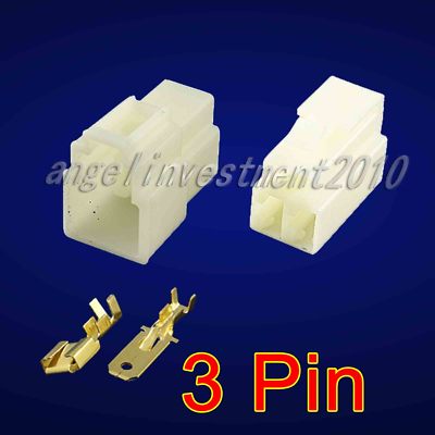 5sets 3 Way Pin 6.3mm 3P Connector Plug + Socket Kit | eBay