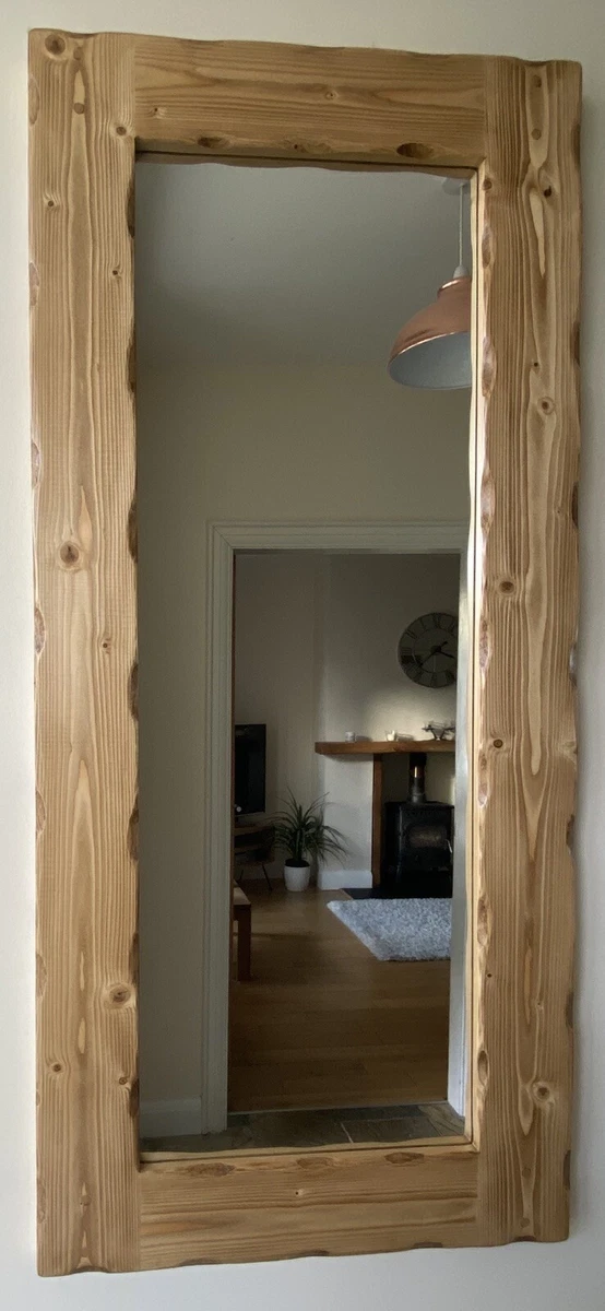 Rustic handmade bespoke chunky rustic full length wooden mirror
