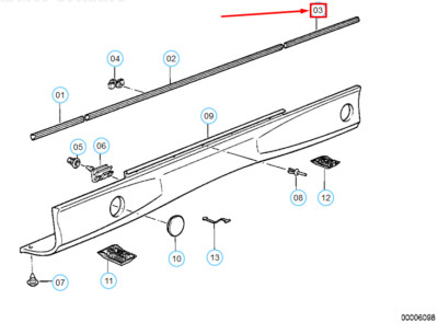 NEW BMW 8 E31 REAR LEFT FENDER MOULDING 51131970235 OEM | eBay 