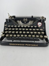 Vintage Underwood Black Portable Typewriter SEE VIDEO thumbnail