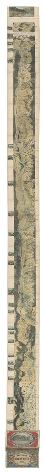 Map"Panorama della Strada-Ferrata delle Alpi Cozie Moncenisio" Modène-Turin 1871 - Image 2 of 4