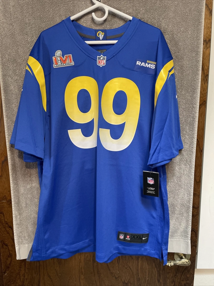 Nike Los Angeles Rams ￼Aaron Donald NFL Super Bowl LVI Game Patch Jersey  2XL