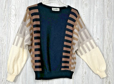 Vintage Beutler France Wool Blend Mod Sweater Womens Medium Kimono Sleeve