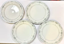 NORITAKE "BROOKFIELD" DINNER PLATES~10 1/2"~SET OF 4-PLATINUM TRIM