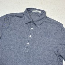 Criquet Golf Polo Shirt Mens L Blue Organic Cotton Short Sleeve Preppy Casual