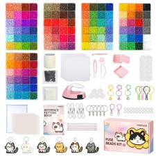 Fuse Beads Kit-120 Colors 62000 2.6mm-Easy DIY, Built-in Iron DIY Crafts Su...