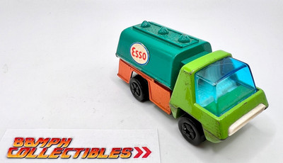RARE Color PLAYART ESSO Tanker Truck Diecast Vintage Green Orange Lt Green