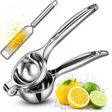 Lemon Squeezer Zester Set, Large Bowl Stainless Steel Citrus Juicer, Heavy Dut