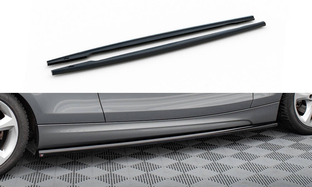 Rajouts des bas de caisse BMW 1 M-Pack E82 Maxton en ABS noir look sport