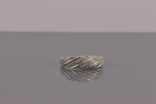 Sterling Silver Striped Textured Dimple Dome Band Ring 925 Sz: 8