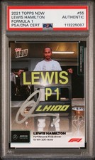 LEWIS HAMILTON 7X WORLD CHAMPION SIGNED F1 TOPPS NOW 2021 TRADING CARD PSA!!