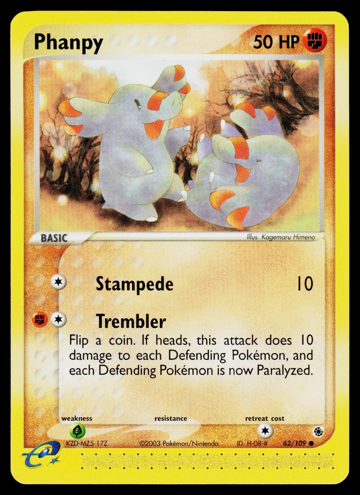 Phanpy 62/109 Common Ruby & Sapphire Pokemon Lightly Played