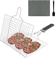 Grillkorb Edelstahl Faltbar Tragbar Antihaft-Netz FüR Fisch GemüSe Bbq ZubehöR