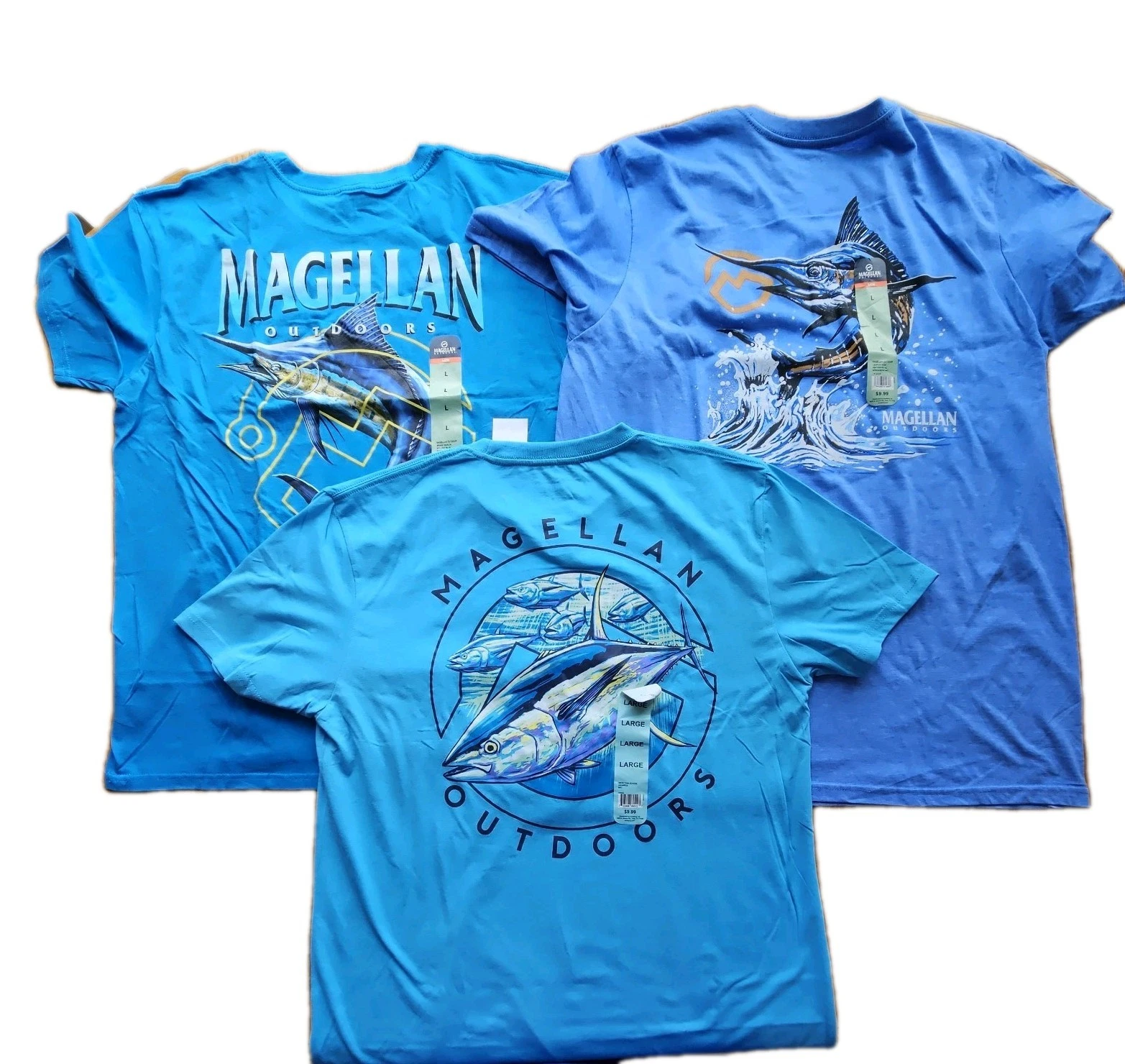 Lot Of 3 Magellan Outdoors Sz L T-shirts Deep Sea Fishing Swordfish Ocean NEW
Opens in a new window 