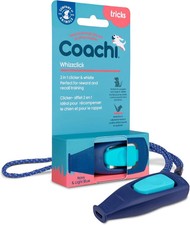 Dogs Training Clicker & Whistle Coachi Whizzclick Navy with Light Blue Button