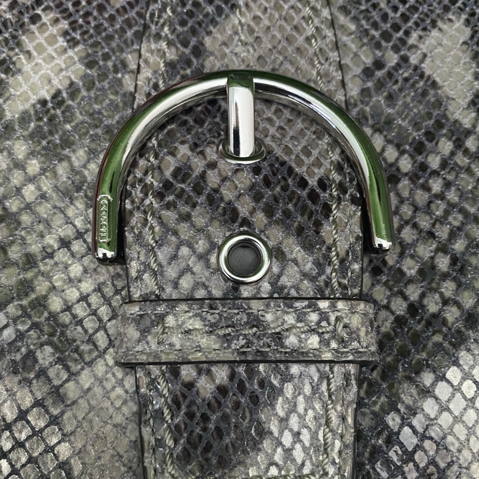 Coach Soho Python Snake Embossed Faux Leather Med… - image 12