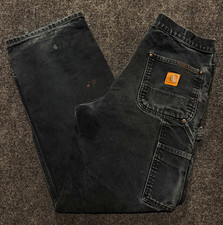 Carhartt Double Knee BLK Faded/Distressed Men...