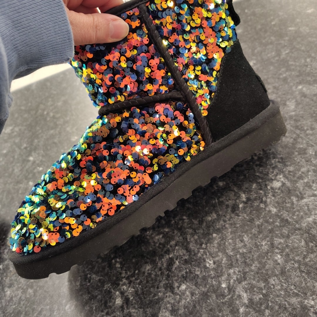 UGG Classic Mini Stellar Sequin Boot Black Size 8… - image 12