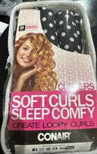 Conair Comfy Curler 66627 Creates Loopy Soft Curls 6 Pcs Black Polka Dot Y2K