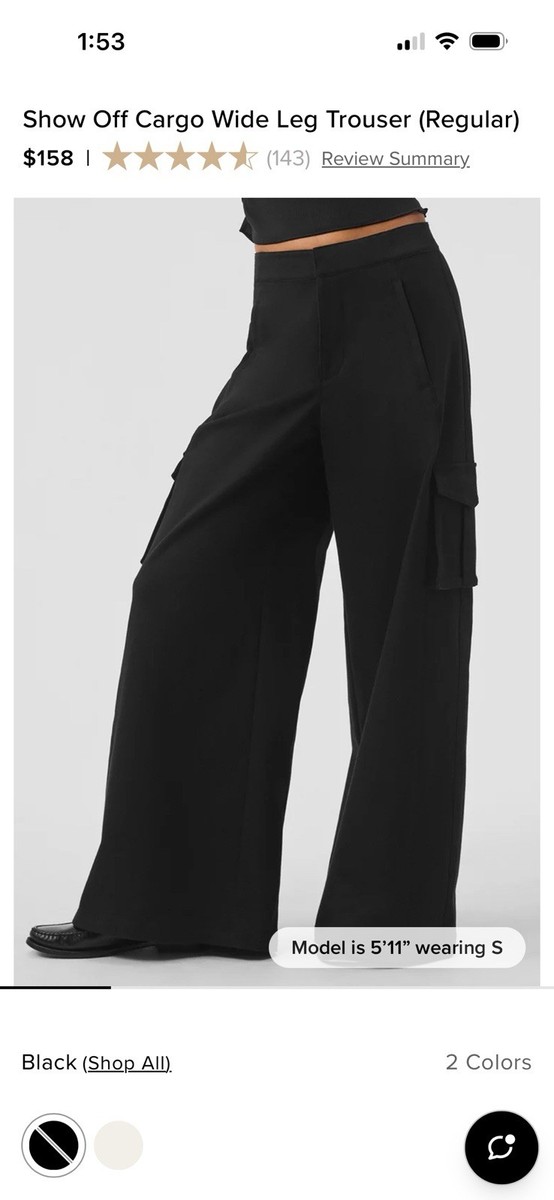 Alo Yoga Show Off Cargo Wide Leg Trouser in Espresso Brown Large