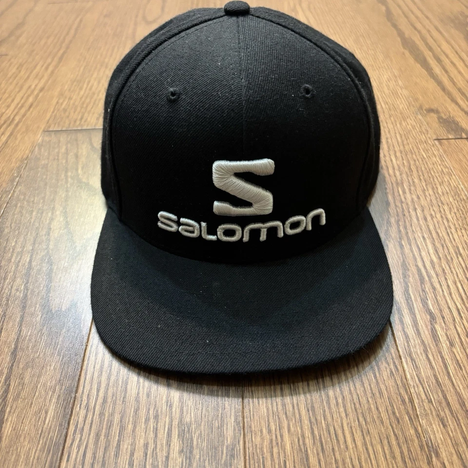 Salomon SnapBack Hat Black Flat Brim Ski Snowboard Hiking Outdoors - Adult - Image 2 of 4