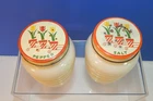 Vintage Anchor Hocking Salt & Pepper Shaker Tulip Custard Glass Beehive Tulips