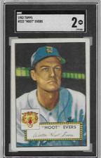 1952 Topps Hoot Evers #222 SGC 2 GOOD Vintage Detroit Tigers