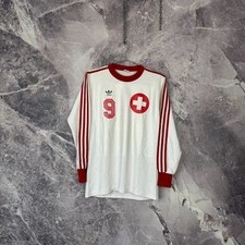 Switzerland 1976 Away Soccer Jersey Vintage 70s Matchworn? #9 size M