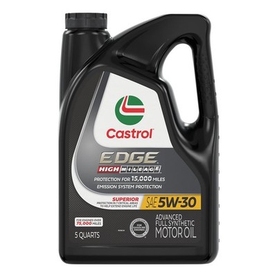 Castrol EDGE 5W-30 High Mileage Advanced Full Synthetic Motor Oil 5 Quarts