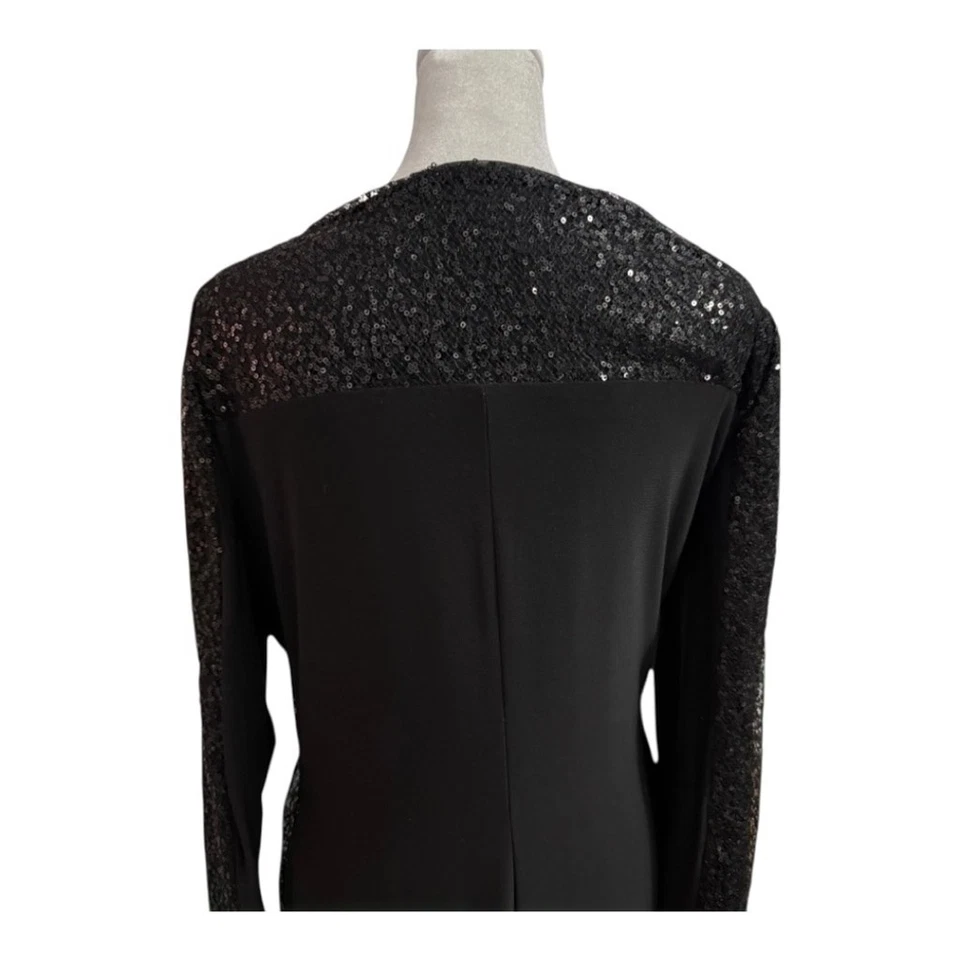 Vestido de cóctel para mujer American Living negro lentejuelas talla 10 baile semiformal Foto 4 de 4