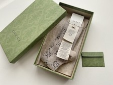 【New w/ Tags】GUCCI Metallic Lamé Socks Beige Gold - Size S - w/ Box & Card