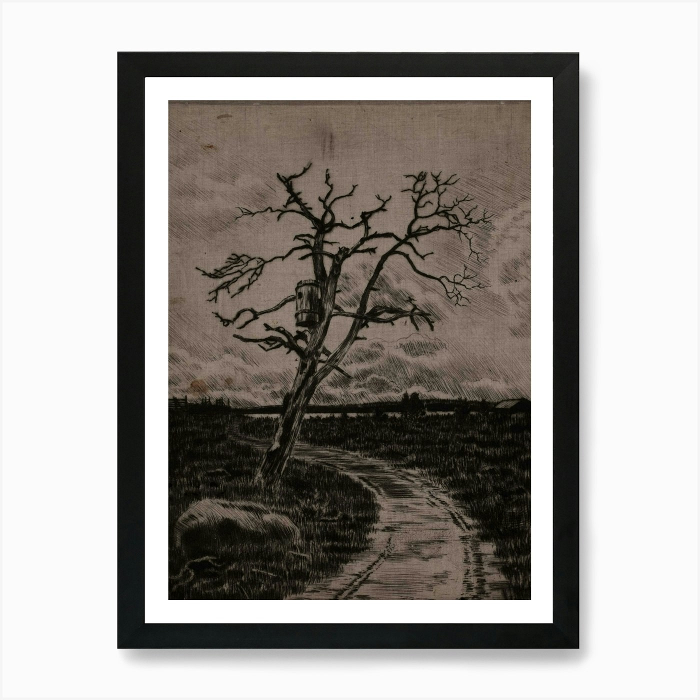 Lone Tree Framed Art Print Canvas Wall Decor Picture