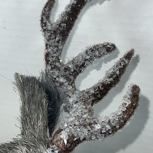 Ruhender Hirsch Bock Stroh detailliert mit Schnee 11,5x12" Weihnachten & rustikale Deko - Bild 9 von 14
