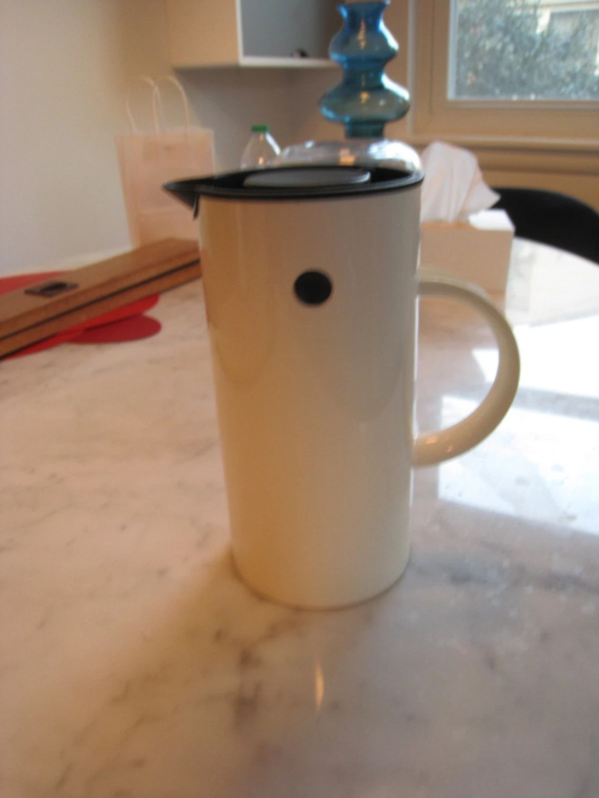 Iconic White Stelton Erik Magnusson EM77 French Coffee Press - Made in Denmark