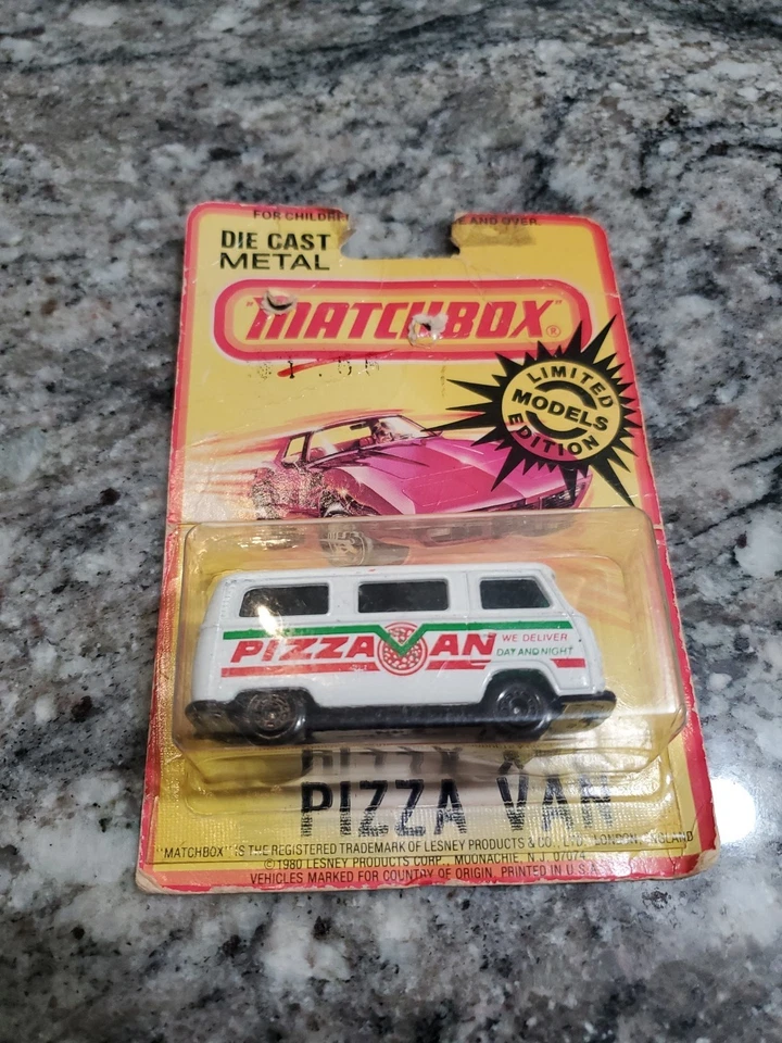 Furgoneta de pizza Matchbox 1980 rara 1:64 Foto 2 de 4