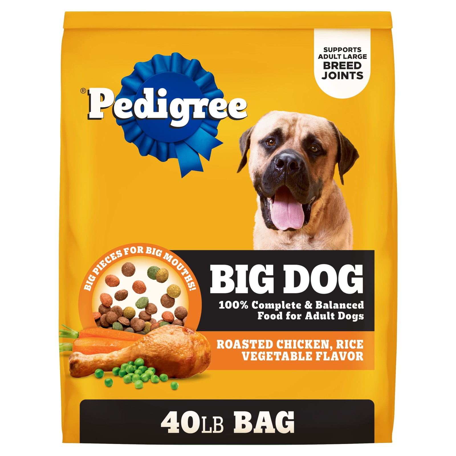 Pedigree Large Breed Dry Dog Food, Roasted Chicken, Rice and Vegetable Flavor