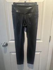 Pink Active By Victoria's Secret Faux Leather Shiny Wet Look Leggings! Size M