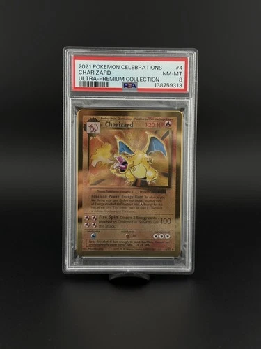 2021 Pokemon Charizard UPC Celebrations Metal Card #004 PSA 8