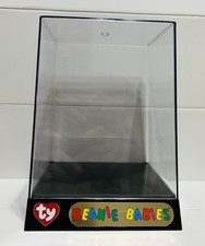 Vintage TY Beanie Babies Acrylic Display Case Black Base Collector Storage - 8"